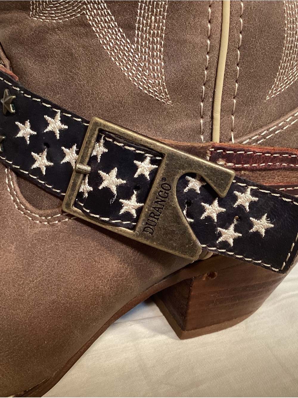 Durango Crush Women’s Flag Western Cowboy Boots Brown Khaki Size 8 - Picture 3 of 16